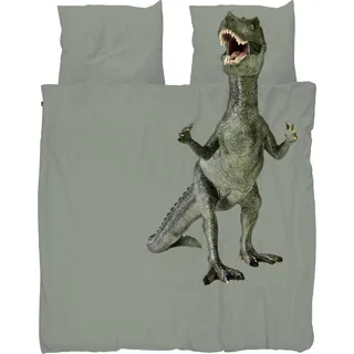 Bettwäsche Dino Jurassic Green 200 x 200 cm mit 2 Kissenbezügen 60 x 70 cm