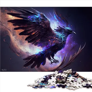 Puzzles für Erwachsene, Tier Rabe Holzpuzzle für Erwachsene, 1000 Teile, für Erwachsene und Kinder ab 12 Jahren, Puzzle Impossible Puzzle, 29,5 x 19,7 Zoll/75 x 50 cm.