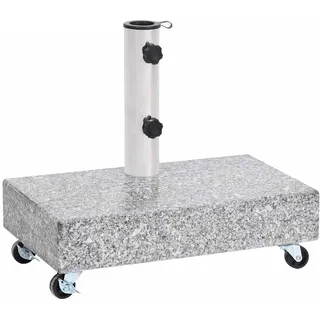 vidaXL Schirmständer mit Rollen Sonnenschirmständer Schirmhalter Sonnenschirm Ständer Fuß Terrasse Garten Hellgrau 45x25x8,3cm Granit - 45 x 25 8.3 cm