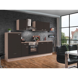 Menke Küchenblock Classic Leerblock 270/280/300/310cm (frei Bordsteinkante, Lava, 270 cm (mit GS-Blende))