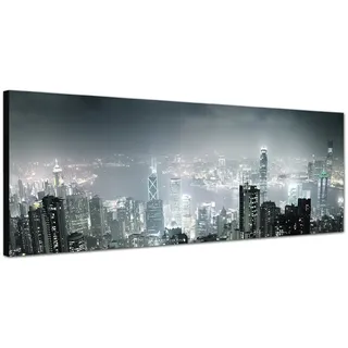 PANORAMA BILD in 150x50cm (New York City Panorama) TOP Bilder! Wandbild xxl günstig & modern ART PRINT Wandbilder Bilder EXKLUSIVES Fotowandbild auf Leinwand und Keilrahmen Bild Leinwandbild Fotodruck modern Zeitlos Stilvoll wie ein Gemälde Ausführung schöner Kunstdruck auf echter Leinwand als Wandbild mit Rahmen. Preiswerter als Ölbild Gemälde Foto Poster Plakat mit Bilderrahmen.