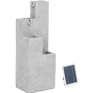 hillvert Solar Gartenbrunnen - 4 Säulen - LED-Beleuchtung