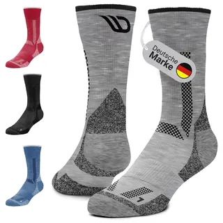 Diasports Merino Wandersocken Herren & Damen | Antiblasen Merinosocken Wanderstrümpfe | Atmungsaktive Outdoorsocken | Warme Thermosocken | Funktionssocken Winter Sport & Arbeit | HIKESTARS Grau 39-42 - 39-42