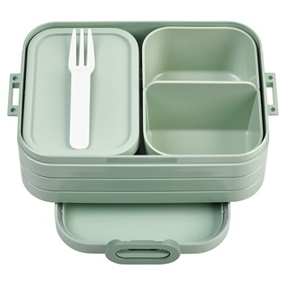 Mepal Midi Bento-Lunchbox 900 ml ELLIPSE, Nordic Grün - Kunststoff - 900 ml - mit Bento-Einsätzen und Gabel