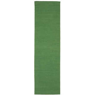 Morgenland Kelim Teppich - Trendy - Fancy - grün - 300 x 80 cm - läufer