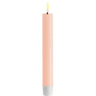 Deluxe Homeart LED 2er Set Stabkerze Real Flame, 15 cm, Ø 2,2 cm, 2er Set, rosa