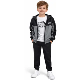 Fashion Boy Kinder Trainingsanzug 3-tlg. Freizeitanzug mit T-Shirt in Grau, Gr. 104, JF4033.4 - 104