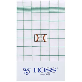 Ross 3er Pack Halbleinen Geschirrtücher Karo 60x80 cm | grün - grün