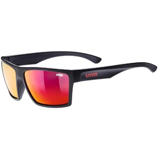 uvex LGL 29 - Sonnenbrille für Damen und Herren - verspiegelt - Filterkategorie 3 - black matt/red - one size