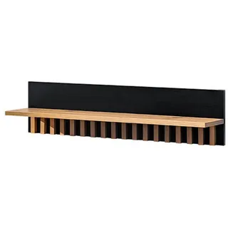 Feldmann-Wohnen Wandregal Lamelix, 1-tlg., 80x20x20cm schwarz Artisan Eiche schwarz