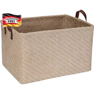 Aufbewahrungskorb Jute Stauraum Organizer-Box für Regal, Schrank, Bettwäsche