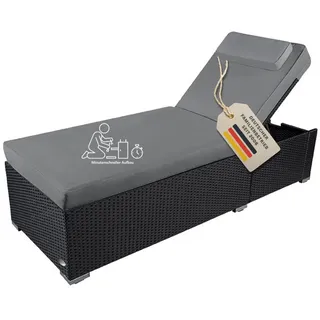 RS Trade Verona High Sonnenliege 200 x 70 x 12 cm Schwarz