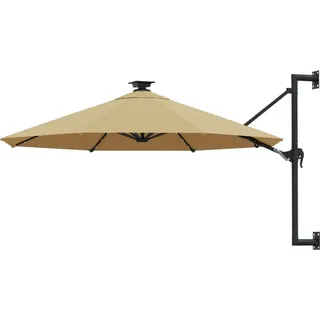 Sonnenschirm zur Wandmontage mit LEDs 300 cm Taupe - Taupe