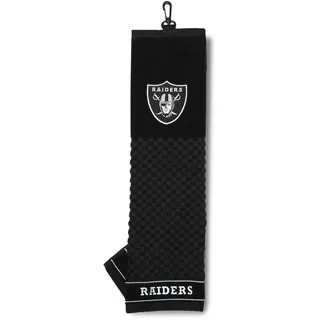 Team Golf, NFL Las Vegas Raiders-Besticktes Golfhandtuch, mit Karomuster-Struktur zur Reinigung, hochwertig Besticktes Logo