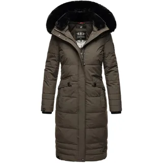 Navahoo Damen Steppmantel Winterparka Mantel mit abnehmbarem Kunstfell Fahmiyaa XS - 3XL (DE/NL/SE/PL, Alphanumerisch, S, Regular, Regular, Anthrazit) - S
