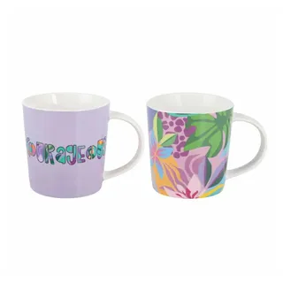 Maxwell & Williams Becher BE FIERCECourageous 2er Set 380 ml, Porzellan bunt