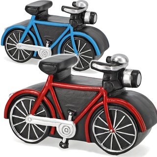 große Spardose Fahrrad/E-Bike/Bike mit Verschluss - aus Kunstharz/Polyresin - 16 cm - stabile Sparbüchse - Sparschwein - für Kinder & Erwachsene/l..