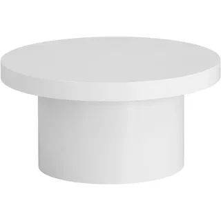 KADIMA DESIGN Couchtisch Rund Klein in Hochglanz Modern, Pilz-Form, 60x60x30 cm