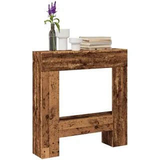 Homgoday Kaminumrandung Kaminverkleidung Kaminkonsole Deko Kaminrahmen Kamingehäuse Dekokamin Wohndekoration Kaminsims Dekokamin für Wohnzimmer Altholz-Optik 81x18x82 cm Holzwerkstoff