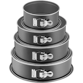 ORIGINAL KAISER | Inspiration Springform Set 4-tlg. | 18, 24, 26 & 28 cm rund | Flachboden, Backform rund, Kuchenform antihaftbeschichtet, auslaufsicher, einfaches Verschließen | Made in Germany