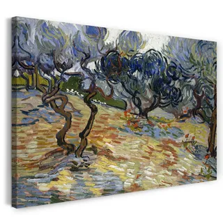 Printed Paintings: Kunstdruck auf Leinwand - Vincent van Gogh - Oliven-Bäume (100x70cm) - Wandbild für Wohnzimmer, Schlafzimmer, Flur