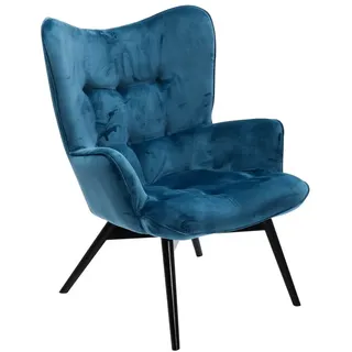KARE DESIGN Sessel Vicky Stoff Blau, Grün Petrol
