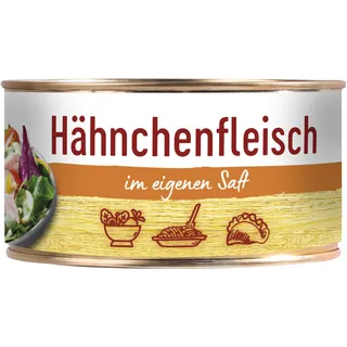 DREISTERN Hähnchenfleisch im eigenen Saft 300g, In recyclebarer Konservendose mit pracktischem Ring Pull, Lange Haltbarkeit dank natürlicher Konservierung, Hausmacher Qualität