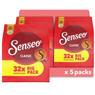 Senseo Pads Classic, Vorratspackung, 5 x 32 Getränke, 160 Kaffeepads (Verpackungsdesign kann abweichen)