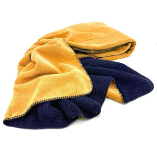 Wohndecke Kuscheldecke Chenille Sherpa Fellimitat Sofadecke, heimtexland, 150x200 I extra dick I warm I kuschelig weich I atmungsaktiv gelb
