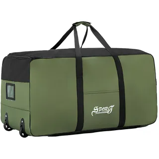 Große Reisetasche mit Rollen, 120L Wasserdicht Reisetaschen Tragetasche, Leichte Faltbare Handgepäck Tasche Sporttasche für Herren Damen, Duffel Taschen für Reisen Camping, 80x40x40cm, Grün (C)