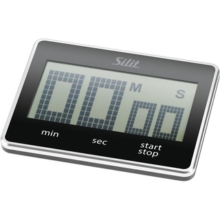 Silit Attimo Kurzzeitwecker digital, 9 x 7 cm, Küchentimer, Countdown, Timer, Eieruhr digital, Kunststoff, schwarz