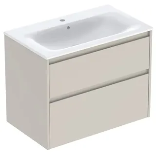 Geberit Waschtischunterschrank 2 Schubladen 80 x 62,1 x 48 cm Sandgrau/Weiß