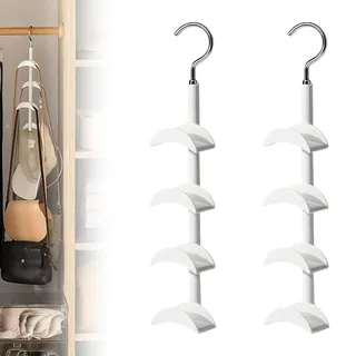 Handtaschen Aufbewahrung, 2 Stück Taschenaufbewahrung Multifunktional Taschenbügel Taschen Aufbewahrung mit 360 Grad Drehbar Kleiderbügel Schrank Organizer für Krawatten Schals Mützen Gürtel