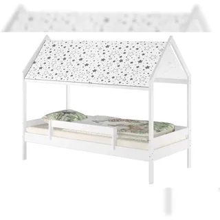Erst-Holz Himmelbett Modell 58 90 x 200 cm Kiefer massiv lackiert weiß