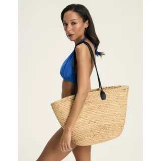 ESOTIQ Korbtasche Geflochtener Strandtasche XL aus Stroh leicht bequem Alltag Palermo (1-tlg) beige