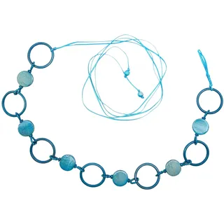 COLLEZIONE ALESSANDRO Taillengürtel Materialmix blau/türkis 105