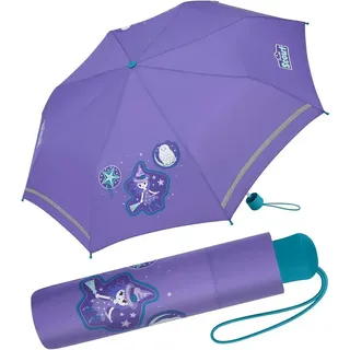 Scout Kinder-Taschenschirm mit reflektierenden Streifen Regenschirm Purple Magic