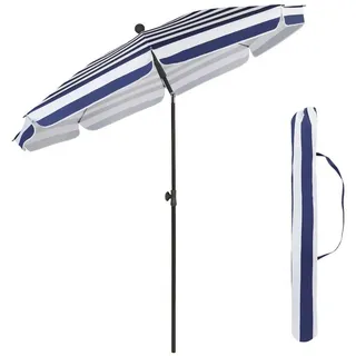 Sekey Balkonschirm 200 cm Sonnenschirm mit Schutzhülle für Balkon Garten, UV-Schutz 50+, LxB: 180,00x180,00 cm, Neigungswinkel und Höhe Verstellbar blau
