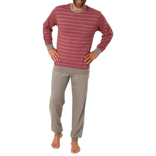normann-wäschefabrik Pyjama Schlafanzug Bündchen Streifen Rot 54
