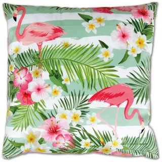 Bestlivings Dekokissen Fotodruck Motiv in 40x40 cm, Flauschig weiches Kissen in vielen Motiven erhältlich ( Design: Flamingos )