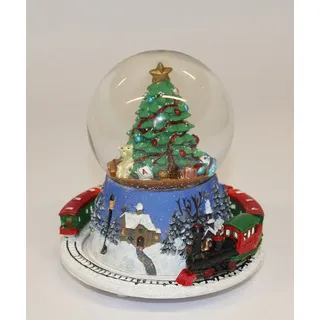 Wurm Schneekugel Schneekugel mit Spieluhr: Weihnachtsbaum und fahrender Zug