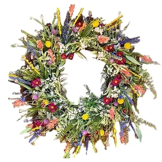 SunaOmni Frühlings-Türkranz, Wildblumen-Girlande, Mehrzweck-Dekogirlande, Frühlingskranz, Haustürkranz, bunte Frühlings-Sommer-Girlande für Türen, 13,77
