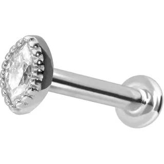 14 Karat Gold Labret mit Push Fit MOISSANIT-OVAL