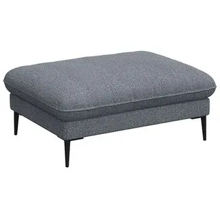 FLEXLUX Pouf Salino, Fußhocker, Sitzhocker, Polsterhocker, Kaltschaum & Stahl-Wellen, Füsse Schwarz blau