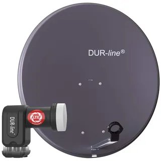 Dur-Line MDA 80 Anthrazit - Sat-Komplettanlage mit Quad LNB