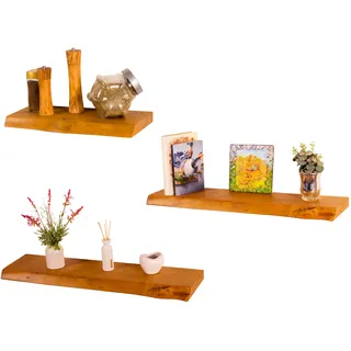 MBMONBAK MONBAK Wandregal Eiche Buche schwimmendes Regal aus Massivholz mit Baumkante (Buche, 60cm)