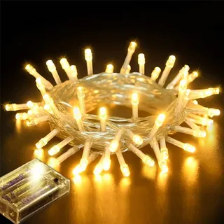 1M 10 LED Lichterkette Batteriebetrieben Batterie Warmweiß Innen Weihnachtslichterkette Weihnachtsbeleuchtung Schlafzimmer Party Hochzeit Deko