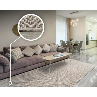 Espiga-Teppich, Beige, 120x200 cm, rechteckig, Woleffekt - Beige