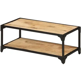vidaXL Couchtisch Raues Massives Mangoholz Braun 90 x 45 x 35 cm