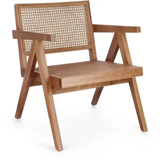 Sessel Galia aus Teakholz und Rattan, skandinavischer Stil, natur, bequem für Dein Zuhause
